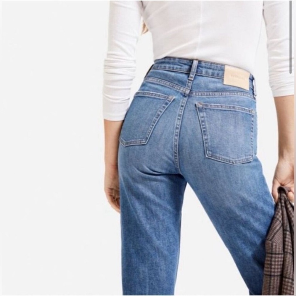 EVERLANE HIGH WASTE STRAIGHT Ankle Jeans Size 26 Blue Wash